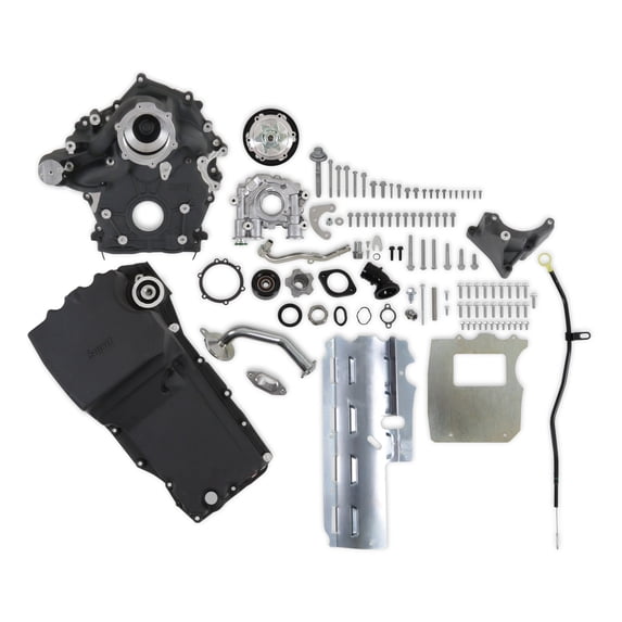 Holley 20-320BK High-Mount Accessory Drive - With Holley Oiling System - Base Kit - Black