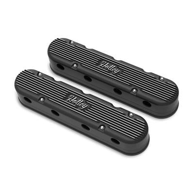 Holley 2-Piece Cast Alm GM LS Valve Cover Set - Black Holley 2-Piece Cast Alm GM LS Valve Cover Set - Black