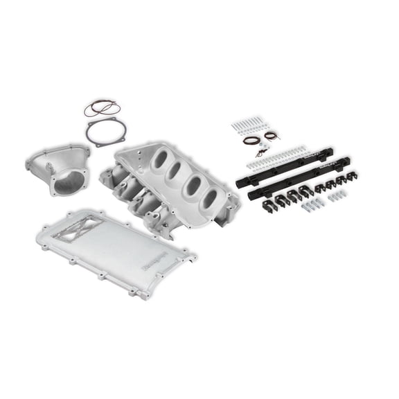 Holley 300-682 Ultra Lo-Ram Manifold Kit with Burst Panel Single Injector Satin