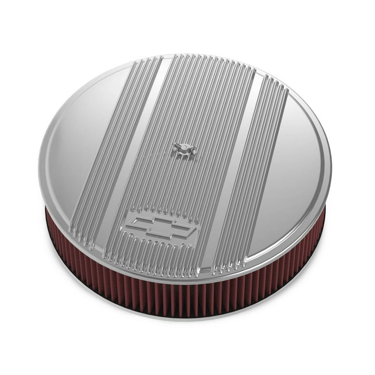 Holley 14 x 3 Air Cleaner Finned Bowtie Polished Holley 14 x 3 Air Cleaner Finned Bowtie Polished
