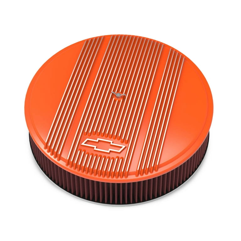 Holley 14 x 3 Air Cleaner Finned Bowtie Orange Holley 14 x 3 Air Cleaner Finned Bowtie Orange