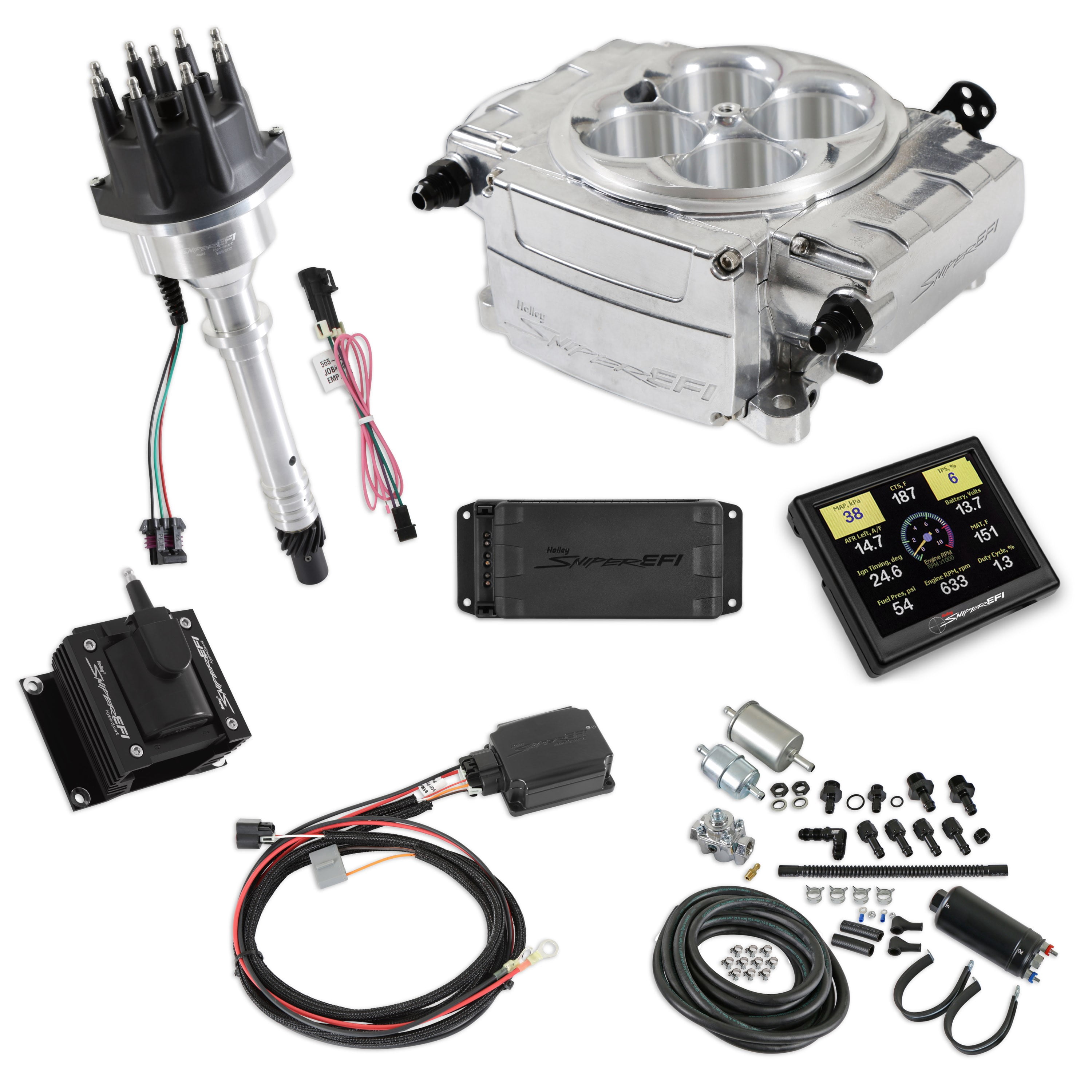 Holley Sniper EFI 550-510-3PK-SBC Sniper 2 EFI Bundle with HyperSpark Ignition System