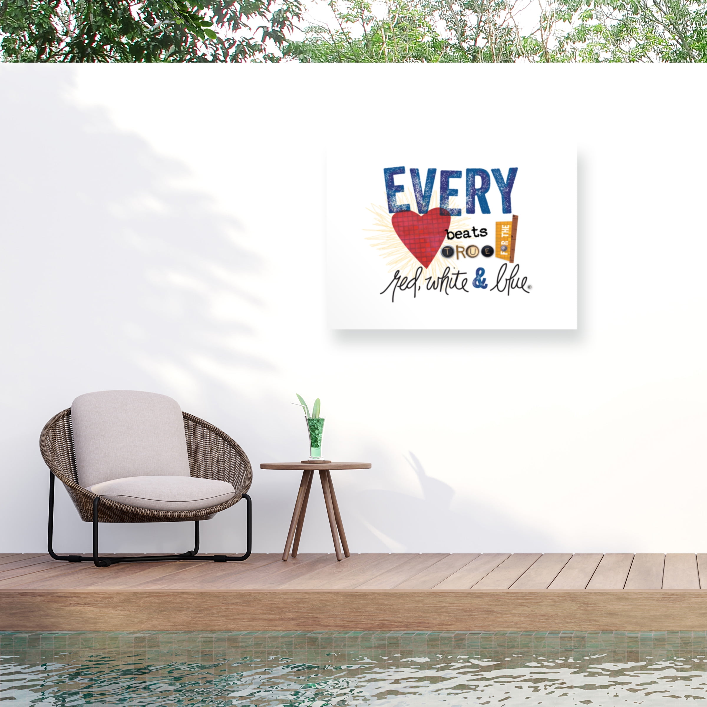 Modern Red, White, and Blue Landscape Canvas Print