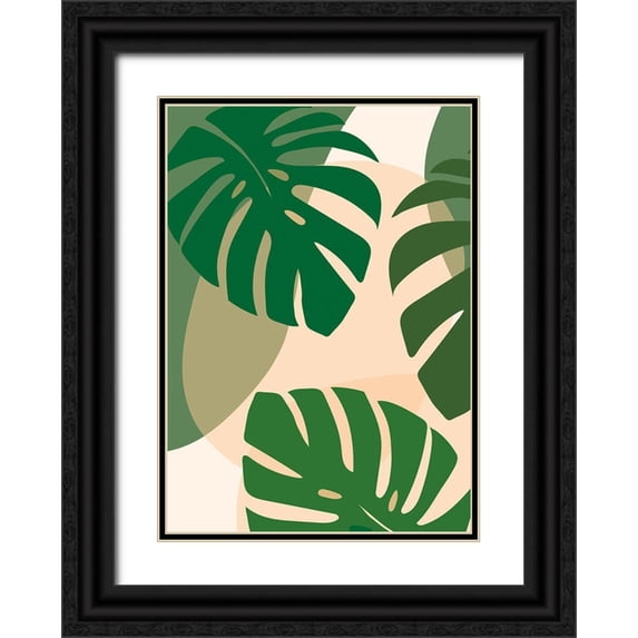 Hollie, Jasmine 11x14 Black Ornate Wood Framed with Double Matting Museum Art Print Titled - Monstera