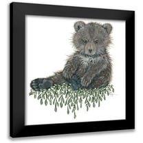 Hollihocks Art 12x12 Black Modern Framed Museum Art Print Titled - Baby Bear
