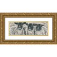 thumbnail image 1 of Hollihocks Art 18x9 Gold Ornate Wood Framed with Double Matting Museum Art Print Titled - Three Sheep, 1 of 4