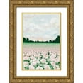 thumbnail image 1 of Hollihocks Art 23x32 Gold Ornate Wood Framed with Double Matting Museum Art Print Titled - Pink Poppies, 1 of 4