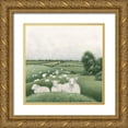 thumbnail image 1 of Hollihocks Art 26x26 Gold Ornate Wood Framed with Double Matting Museum Art Print Titled - Down on the Farm II, 1 of 4
