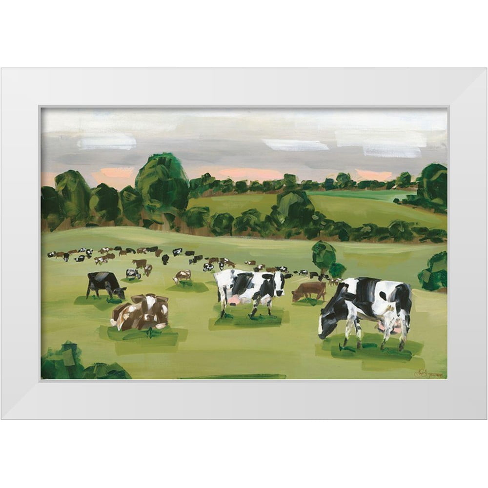 Hollihocks Art 32x23 White Modern Wood Framed Museum Art Print Titled ...