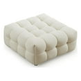 thumbnail image 1 of Hollis Mid-Century Modern Design Boucle Fabric Ottoman in Cream, 1 of 5