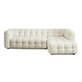 thumbnail image 1 of Hollis Mid Century Modern Right Facing Sectional Fabric Sofa in Cream Boucle, 1 of 6