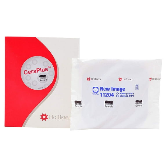 Hollister 11204 New Image CeraPlus Flat Skin Barrier 2 3/4'' Flange, Box of 5