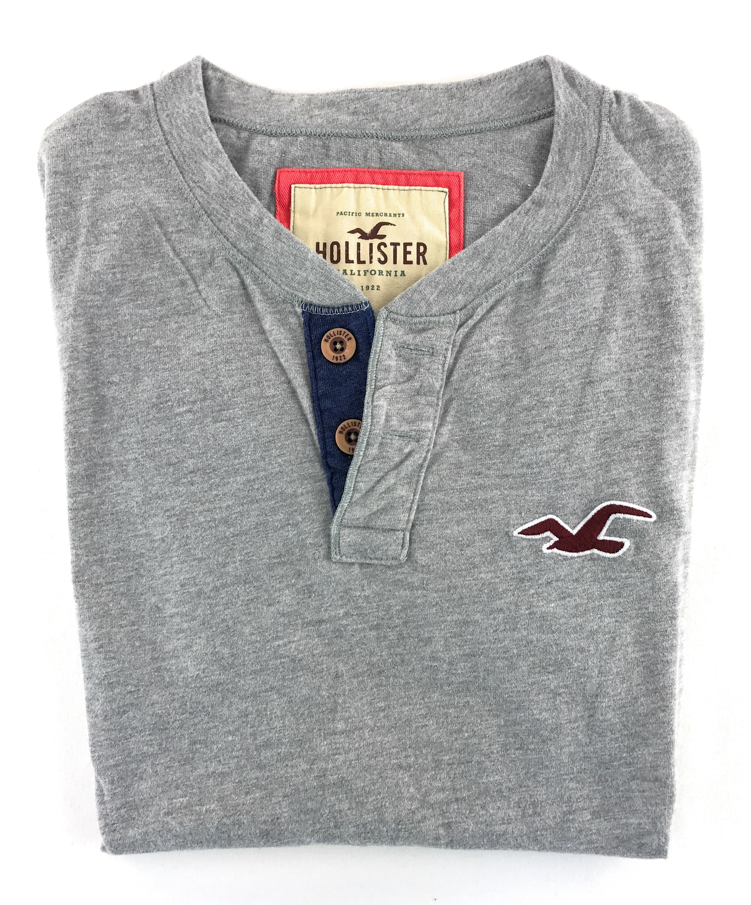 Hollister T-shirt Men's Classic Seagull Logo Printed Short Sleeve