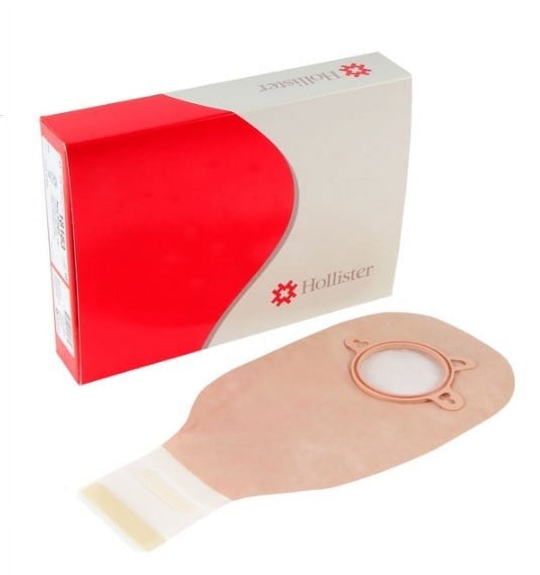 Hollister New Image Drainable Ostomy Pouch 18183, Lock n Roll Closure, 12 Length, Beige, 2-1/4 Opening, AF300 Filter, Red Color Match, 10 Count