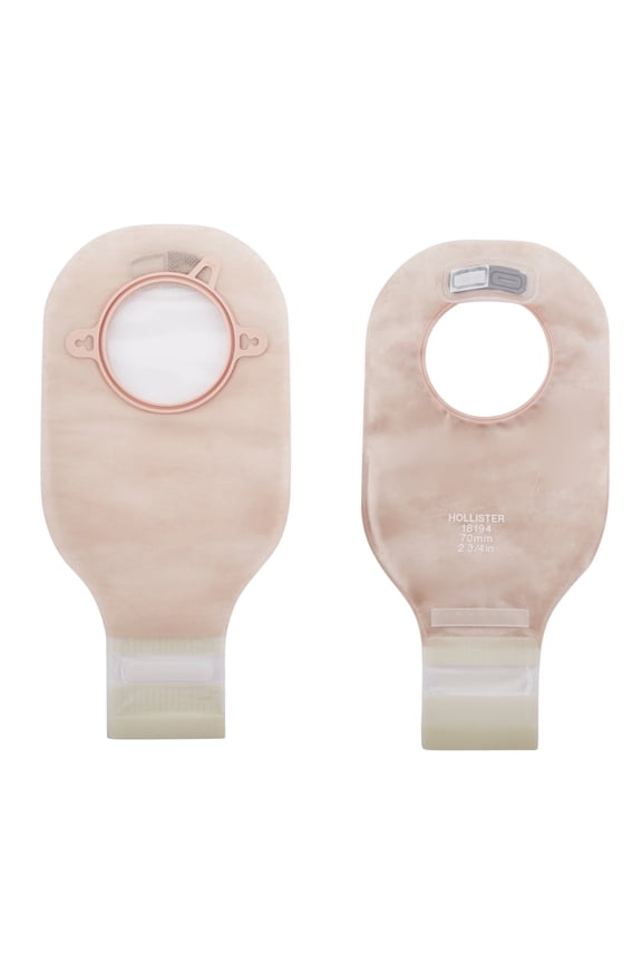 New Image Drainable Ostomy Pouch 18194 Lock 'n Roll Closure, 12" Length, Ultra-Clear, 2-3/4" Flange Size, AF300 Filter, Blue Color Match, 10 Count