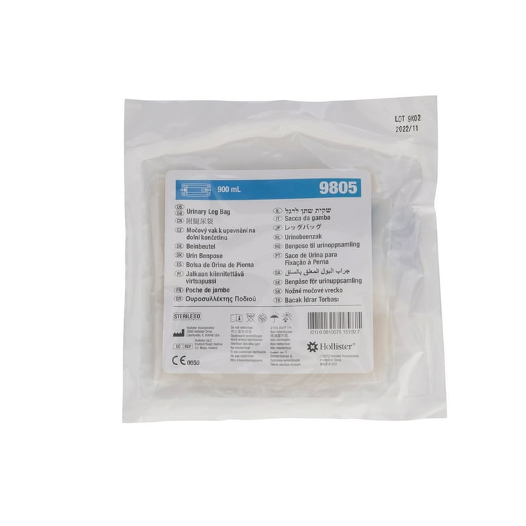 Hollister Catheter Urine Drainage Leg Bag Anti Reflux Valve 900 mL 10 Ct Walmart
