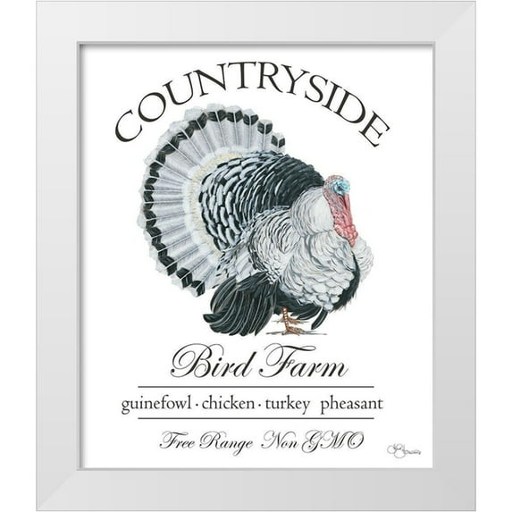 Holllihocks Art 20x23 White Modern Wood Framed Museum Art Print Titled - Bird Farm