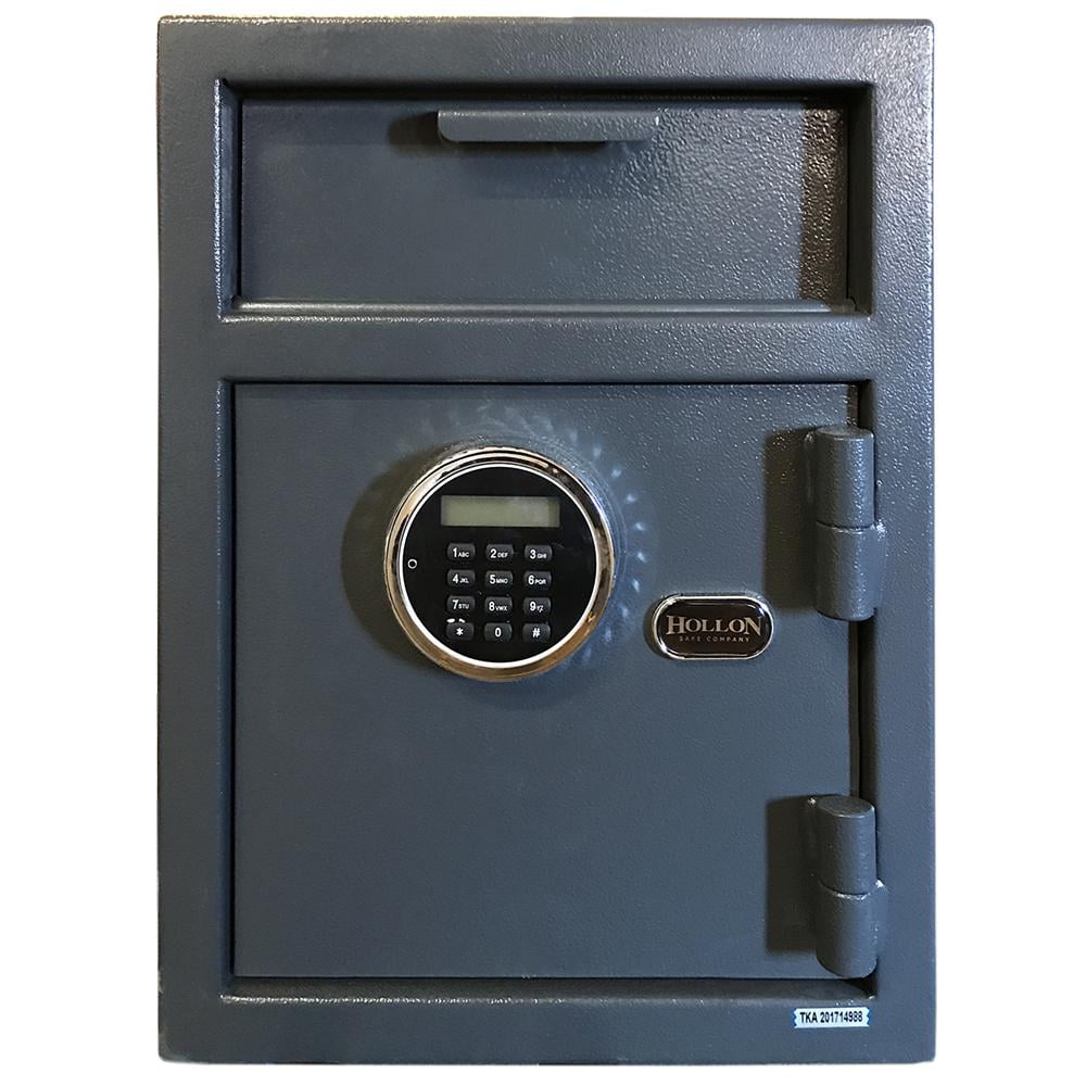 Gray Heavy-Duty Steel Digital Depository Safe with Drop Slot