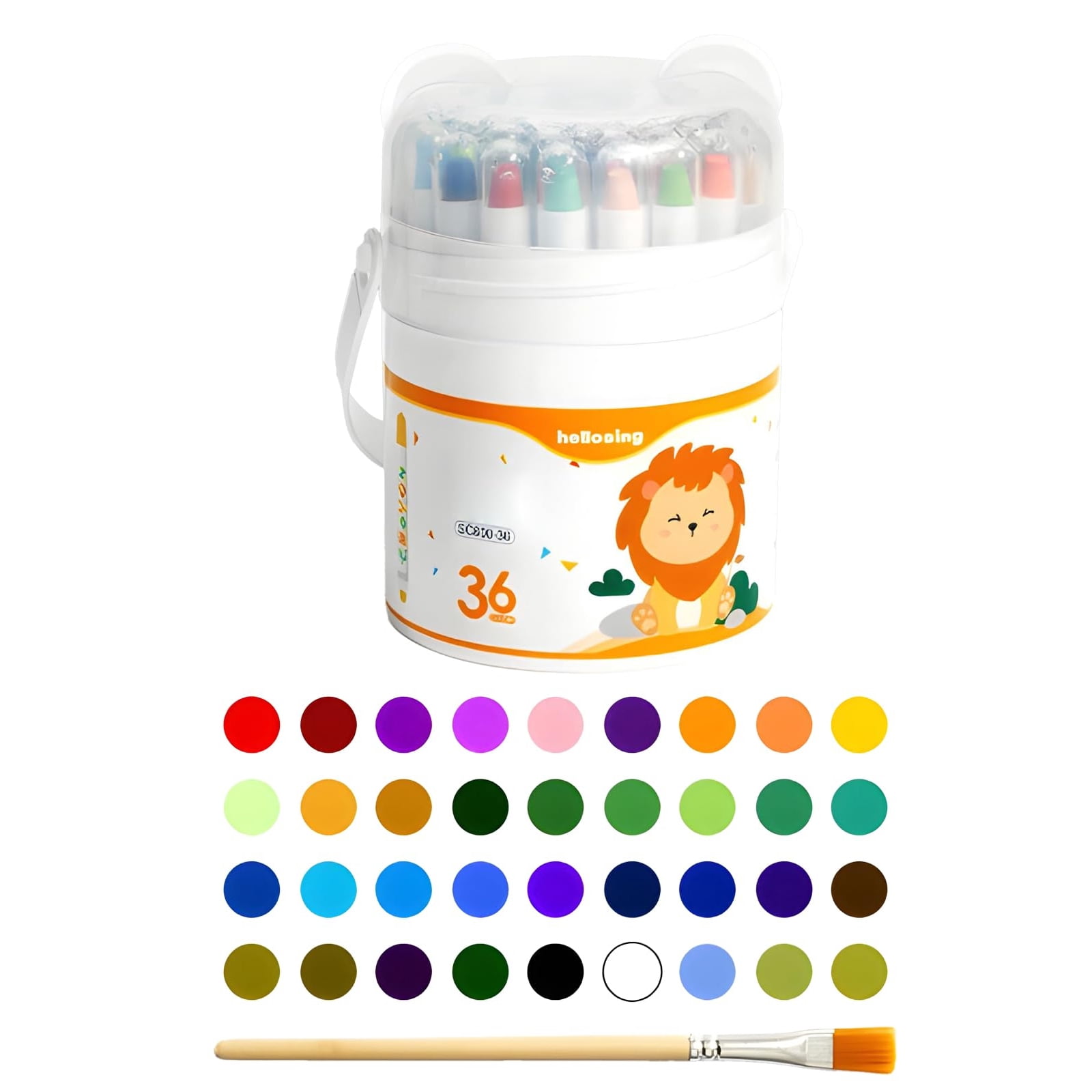 Hollosing Rotating Crayon 36 Colors, Smooth Drawing Colored Pencils with Brush, Art Supplies for Kids, Students, Teachers, Art Craft Projects