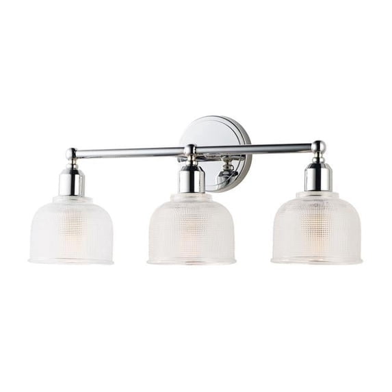 Hollow 3-Light Bath Vanity Wall Light, Polished Chrome