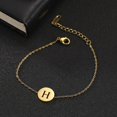 thumbnail image 1 of Hollow Alphabet A-Z Round Pendant Bracelets Stainless Steel Bracelets for Men Women Trend Jewelry for Party Gift (17+5CM), 1 of 6