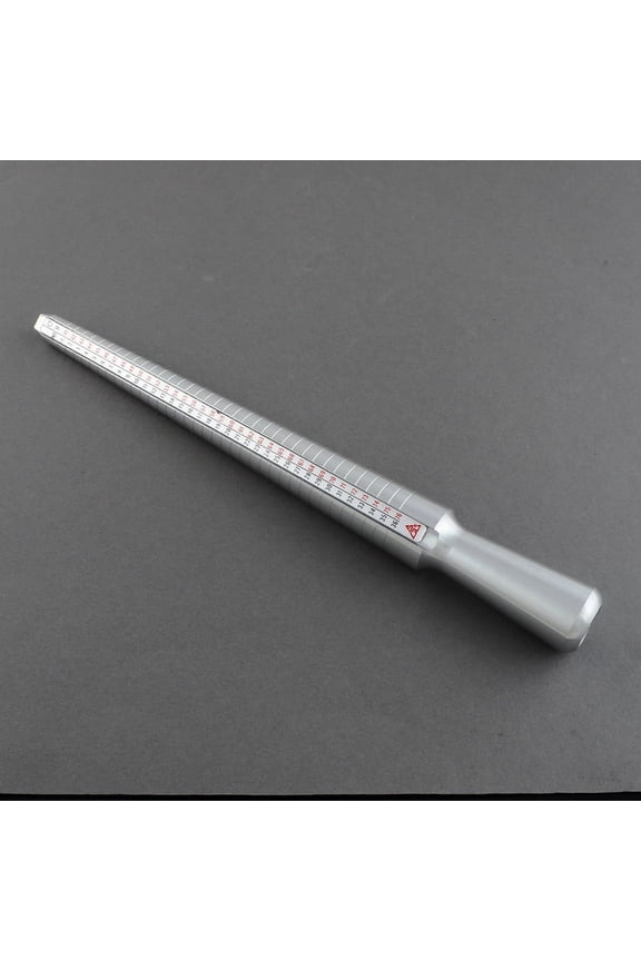 Hollow Aluminium Ring Size Sticks Ring Mandrel for DIY Jewelry Ring Making Stainless Steel Color 250x25mm