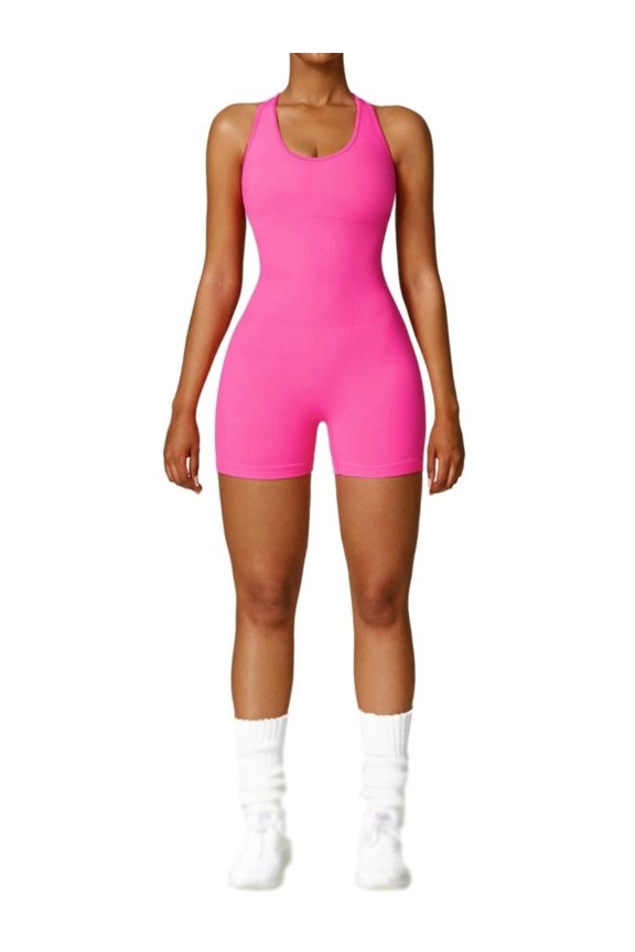 Hollow Backless Seamless Sport Short Jumpsuit unitard Gym Women Romper Sexy Monkeys one Piece outfit Yoga Set Fitness overalls