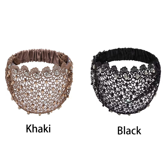 Hollow Beaded Wide Headband, Boho-Chic Crystal Pearl Embellished Wide Headbands, Floral Beaded Wideheadband, Lace Pearl Headband for Weddings,Party, Daily Wear (2pcs)