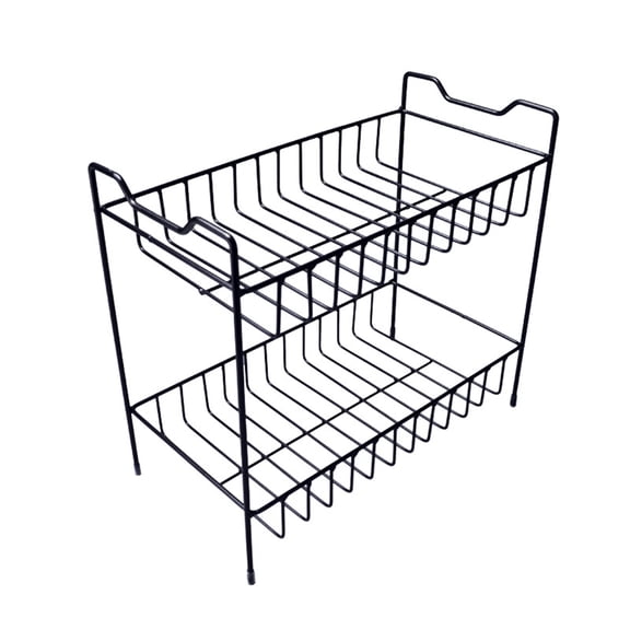 FONDOTIN Kitchen Condiment Rack Spray Lacquer Black Multi Functional Storage 1Set