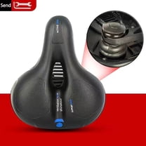 Hollow Breathable Bike Saddle With LED Taillight, Wide Comfort Bicycle Seat For Men, Shock Absorption Gel Padding For Mountain Road Cycling