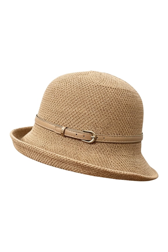 Hollow Breathable Straw Fisherman Hat,Summer Sunshade Hat,Outdoor Casual Headwear,Natural Straw Woven Hollow Breathable Structure Minimalist Classic Silhouette,Lightweight Sun Hat Summer,Khaki