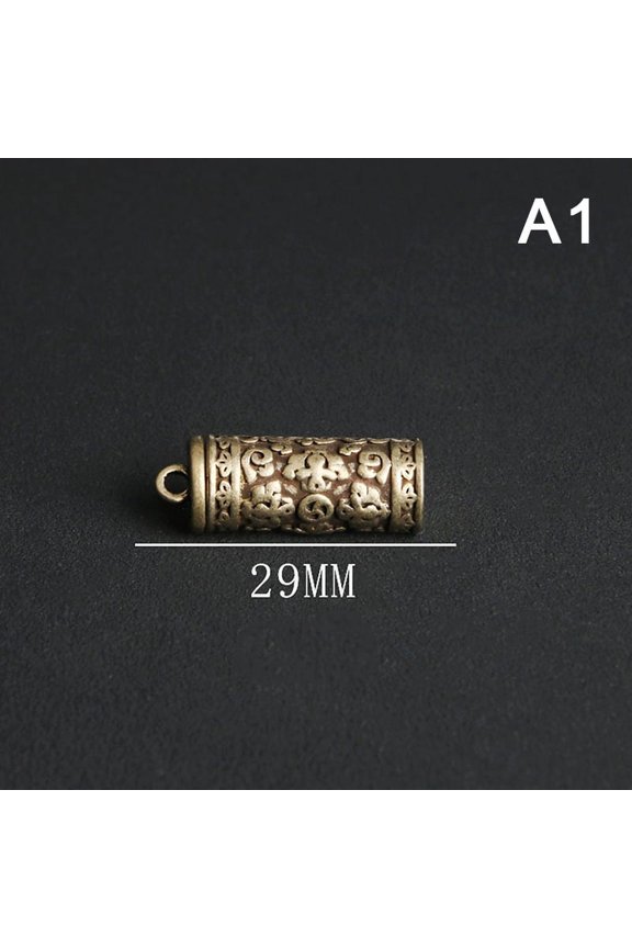 Hollow Buddha Bottle Sutra Cylinder Pendant Keychain Vintage Pill Box Container