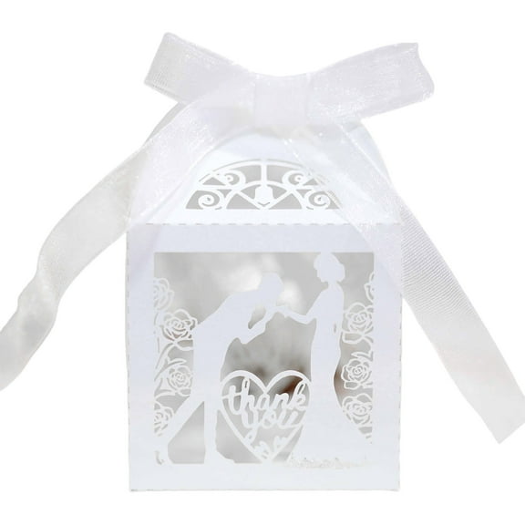Hollow Candy Boxes Set of 50 Bride Bridegroom Marriage Gift Favors for Baby Shower Girls Boys Present Favors