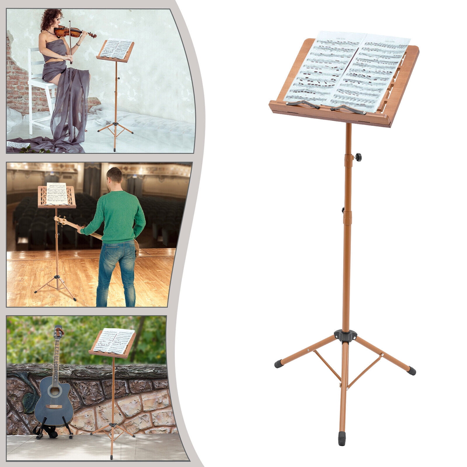Hollow Carving Sheet Music Stand for Sheet Music Height Adjustable 27-70 inches