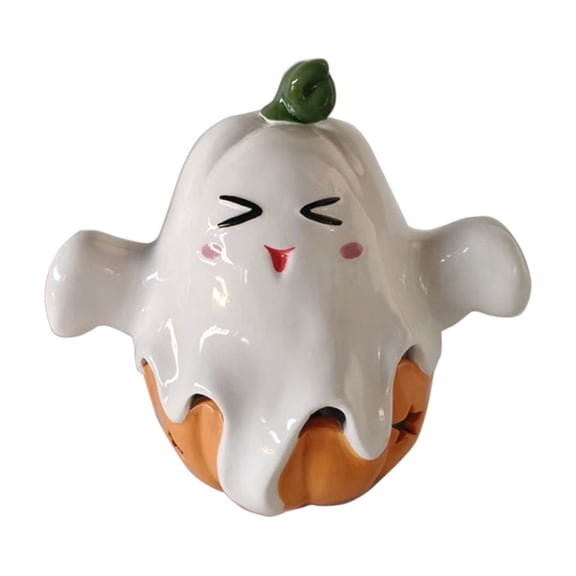 Hollow Ceramic Ghost Figurines, Assorted Styles for Halloween Tabletop Decor, Cute Spooky Ornaments for Tiered Tray and Home Holiday Display