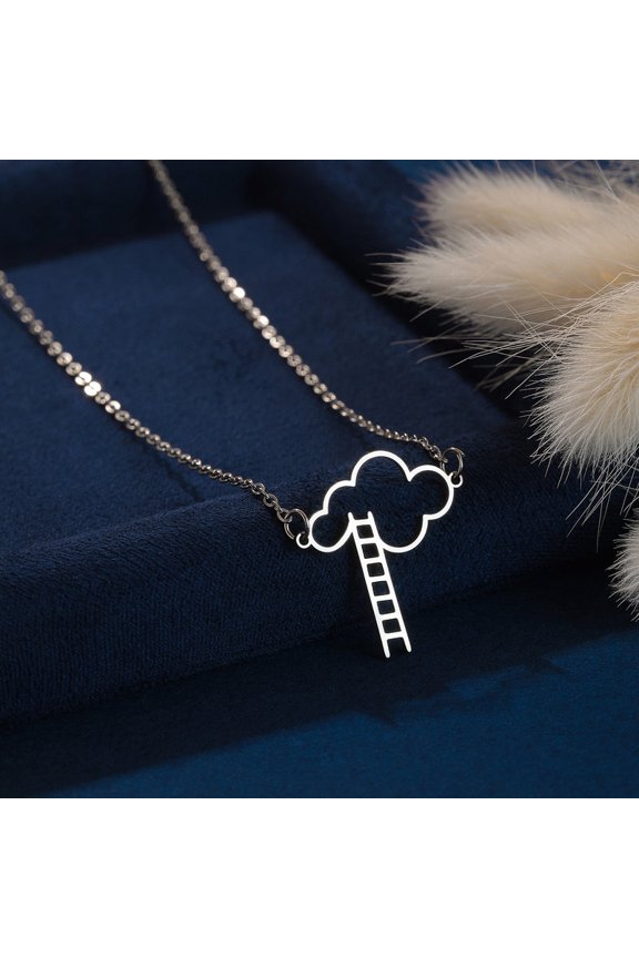 Hollow Clouds Necklaces Ladder Pendant Stainless Steel Chain Choker Tree Shape Necklace For Women Jewelry Party Gifts