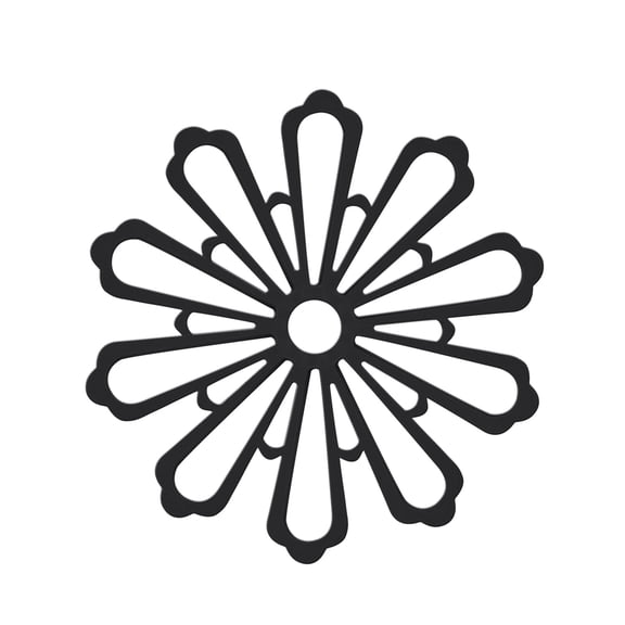 Hollow Cushion Rubber Placemat Heat Resistant Anti-Slip Pad for Drinks Tea Cups Bowls Plates Pots Tableware Protection,Trivet Pad,1PC,Black