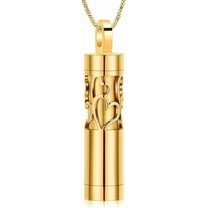 Hollow Cylinder Urn Necklace for Ashes Vial Cremation Jewelry for Women Men Memorial Keepsake Locket Necklace