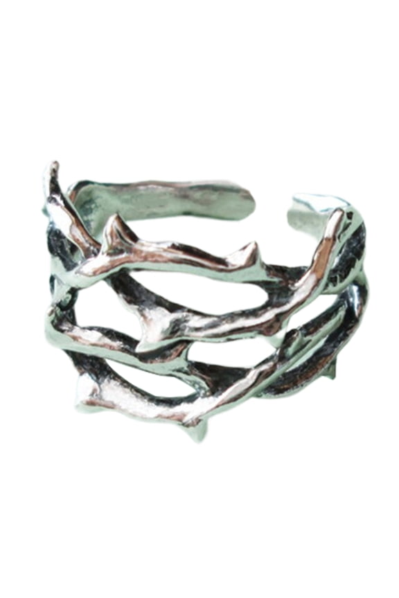 Hollow Design Thorns Rings Wedding Party Gift Thorn Open Rings Adjustable Finger Rings Alloy Material Hip-Hop Jewelry