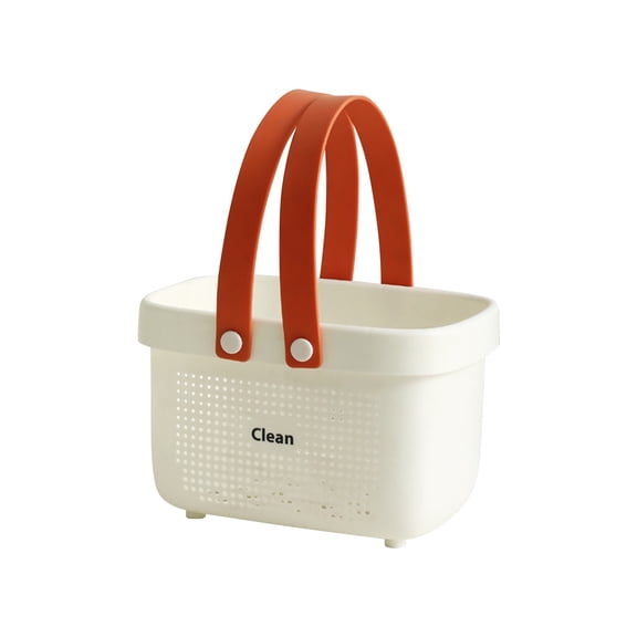 Hollow Out Desktop Storage Basket with Handle | Portable Shower Caddy Dispenser Container | Plastic Organizer Box for Bathing, Shower Gel & Facial Cleanser