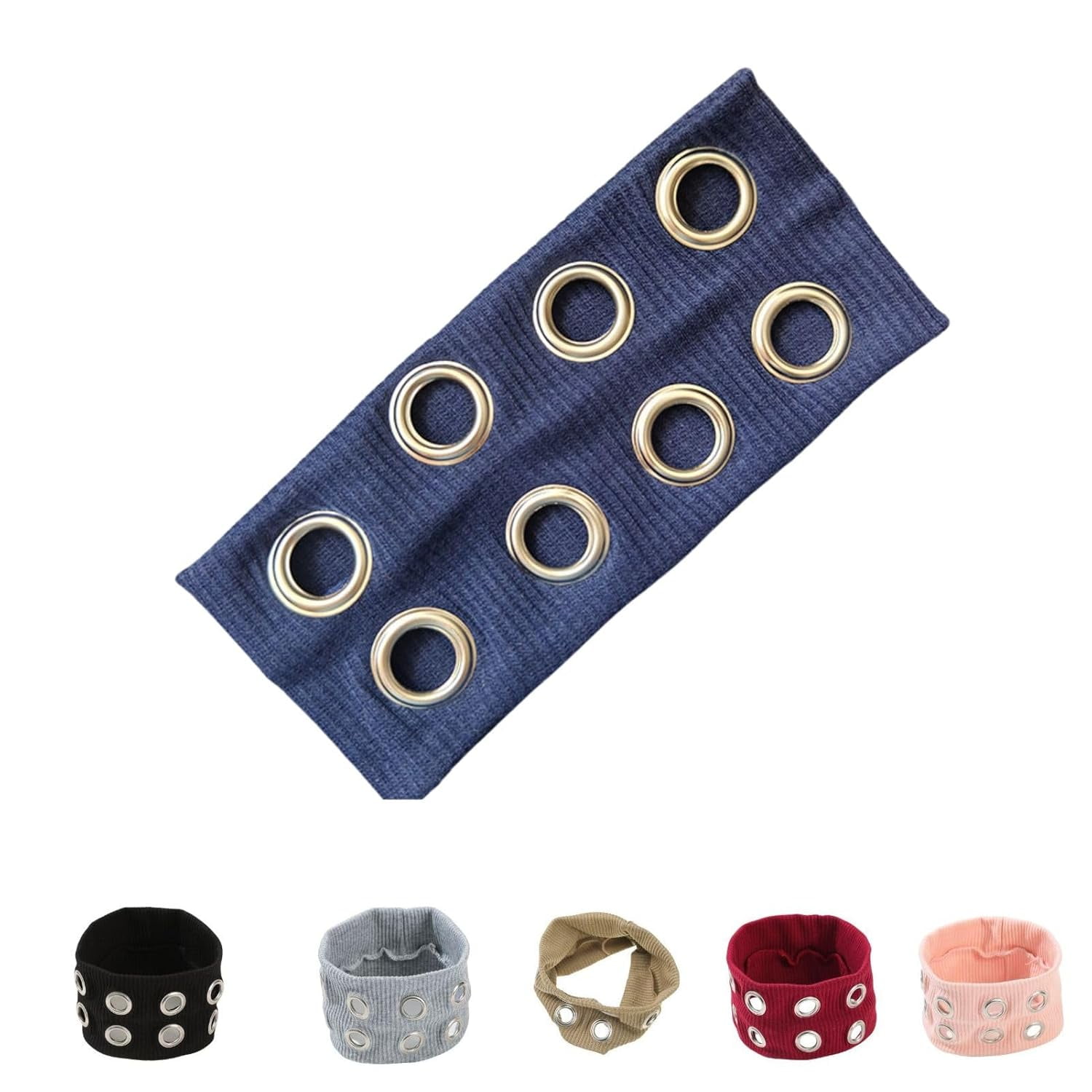 Hollow Eyelet Elastic Headband,Studded Headband Punk Style Rivet ...