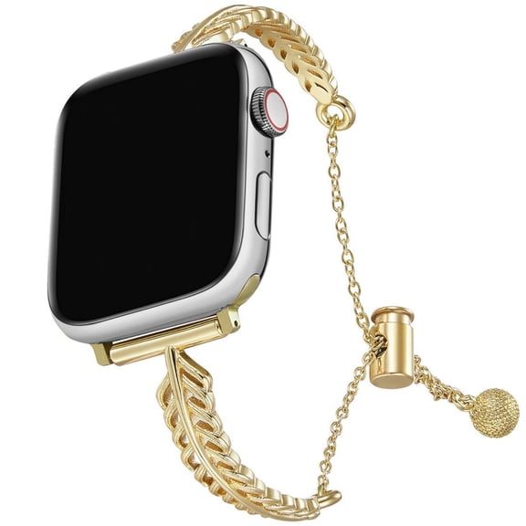 Hollow Feather Bracelet Bands for Apple Watch 49 46 45 44 42 41 40 38 mm, Elegant Metal Strap with Adjustable Clasp Compatible with iWatch Series 10 9 8 7 6 5 4 3 2 SE Ultra