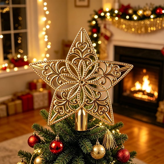 Hollow Filigree Star Christmas Tree Topper