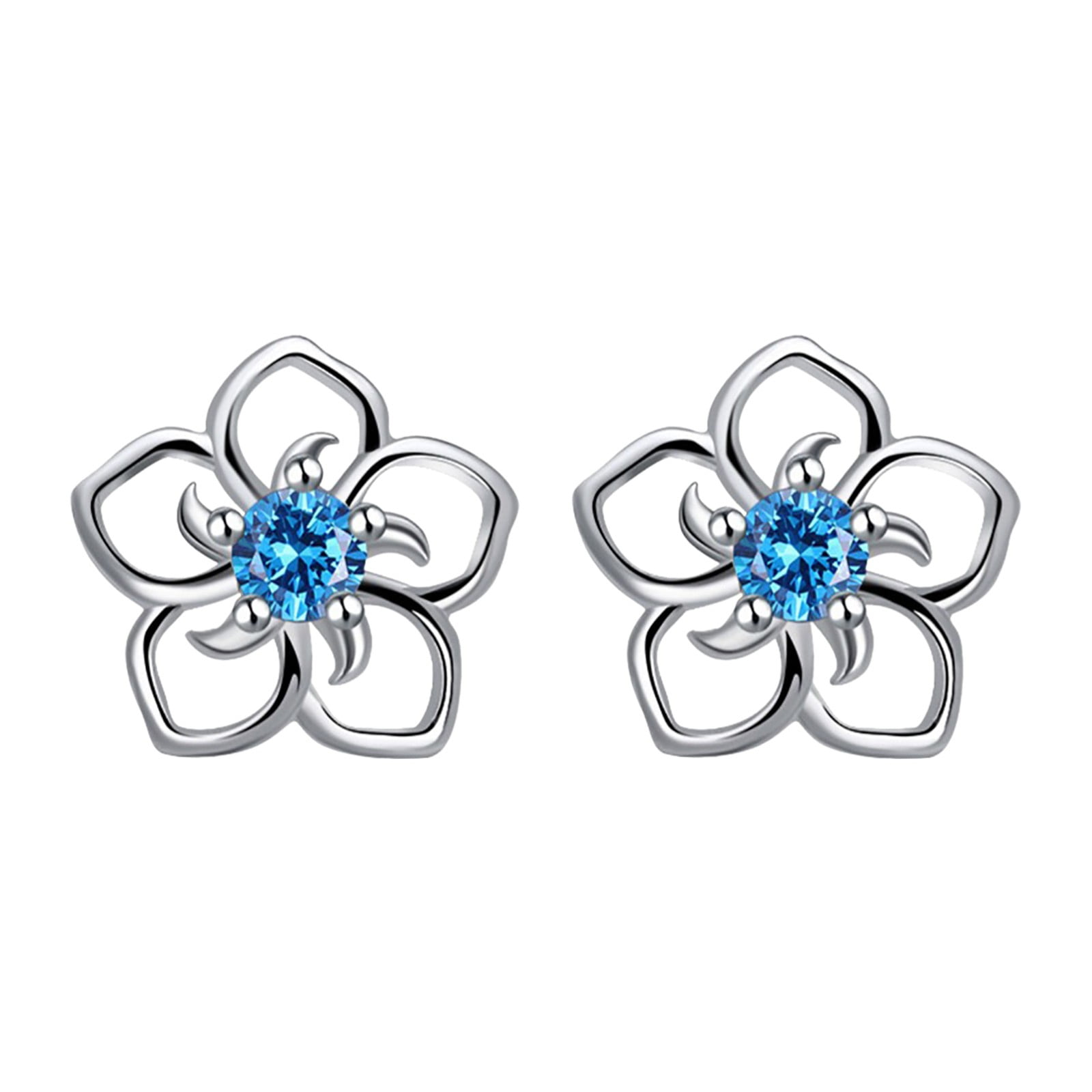 Hollow Flower Shaped Diamond Earrings Temperament Women's Earrings