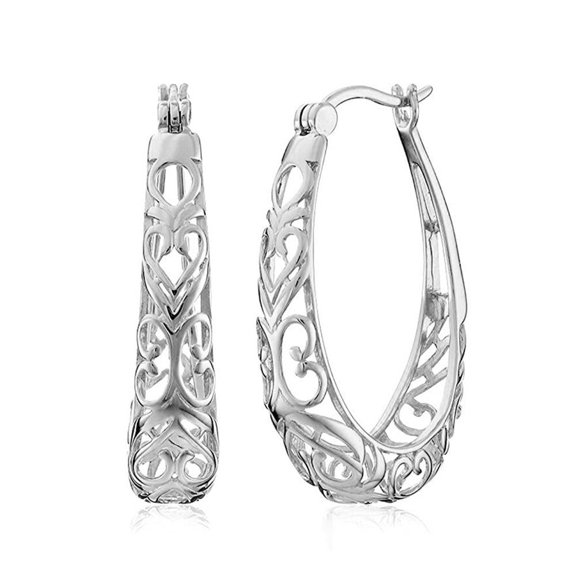 Hollow Flower Shaped U-shaped Earrings Hot R1 Gift For Her