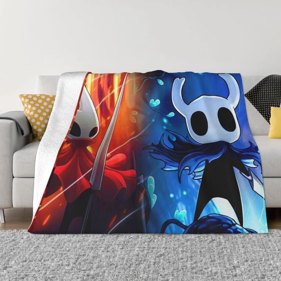 Hollow Game Kni-ght Silksong Soft Micro Fleece Cozy Throw Blanket Lightweight Fuzzy Flannel Blankets Sofa Decor Gifts