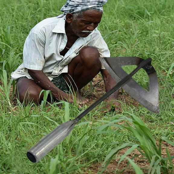 Blarkrus Hand-Forged Steel Hollow Hoe, Breaks Up Hard Clods and Stubborn Weeds, Ideal Tool for Home Gardening and Planting
