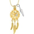 thumbnail image 1 of Hollow Glass Dream Catcher Urn Necklace for Ashes for Women Men Feather Cremation Jewelry Urn Keepsake Memory Jewelry, 1 of 7