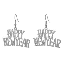 Hollow Happy New Year Pendant Necklace Earrings Sweet Cool Collar Necklace Fashion Dangle Earrings Party Jewelry