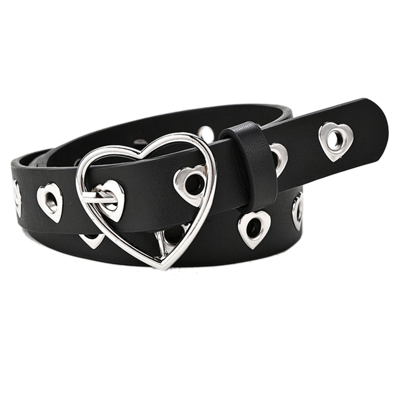 Hollow Heart Belt Vintage Buckle Waist Belt Retro Leather 